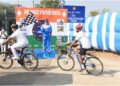 Air Marshal SK Ghotia, AOC-in-Chief of South Western Air Command flags-in Swarnim Vijay cycle rally