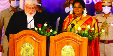 Tamilisai Soundararajan sworn-in as Puducherry LG