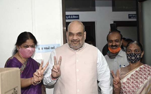 Civic polls: Home Minister Amit Shah casts vote in Ahmedabad