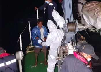 ICG rescues seven fishermen as boat catches fire off Gujarat coast