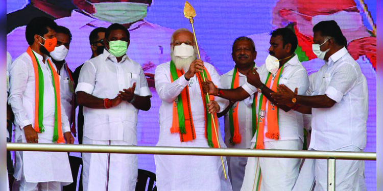 Modi slams Cong-DMK for “anti-women” mindset, dubs Raja ”outdated 2G missile”