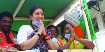 Smriti Irani challenges MNM chief Kamal Hassan for an open debate with BJP candidate Vanathi Srinivasan