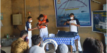 Coast Guard team sensitises fishing community on safety measures and use of communication gadgets