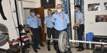 IAF SWAC AOC-in-Chief Air Marshal SK Ghotia visits Air Force Station at Uttarlai in Rajasthan