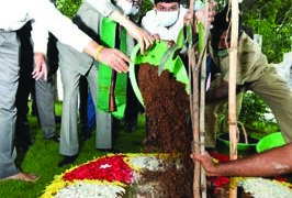 CJI plants sapling at Telangana Raj Bhavan; Offers prayers at Yadadri temple
