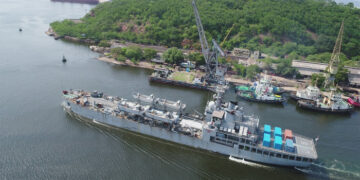 INS Airavat arrives at Visakhapatnam with COVID-19 relief material from Vietnam, Singapore