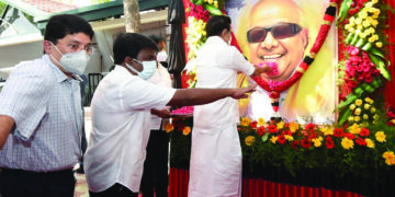 TN Chief Minister pays floral tribute to father and DMK Patriarch Kalaignar Karunanidhi on his 97th birth anniversary