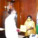 Pondy CM Rangasamy personally hand over list of ministers to Lt Guv
