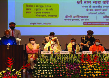 President Kovind lays foundation stone for Ambedkar memorial in Lucknow