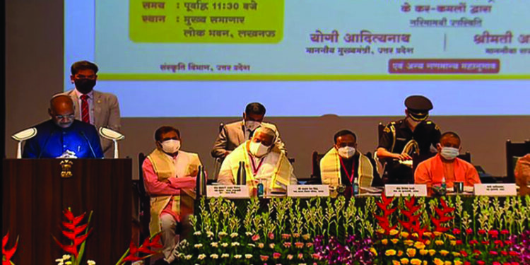 President Kovind lays foundation stone for Ambedkar memorial in Lucknow