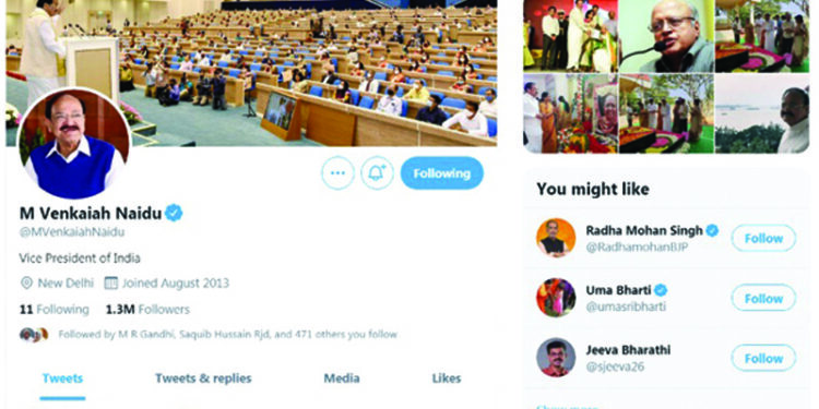 Twitter restores blue tick on Vice President Naidu’s personal account