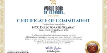 NCC Directorate Gujarat bags World Book of Records Certificate for #EkMaiSauKeLiye Campaign