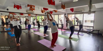Biorhythm Fitness Studio holds gravity-defying yoga
