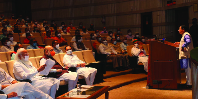 Covid pandemic not political but humanitarian issue: PM tells BJP MPs