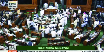 Opposition members protest introduction, passage of bills amid din in Lok Sabha