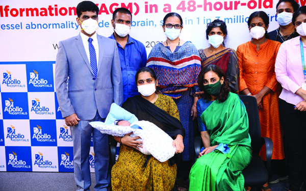 Apollo Children’s Hospital finds ‘Brain Vascular Malformation’ of baby before birth, saves life 48 hrs after birth