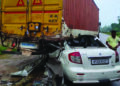 Five members of family killed as car rams into container truck
