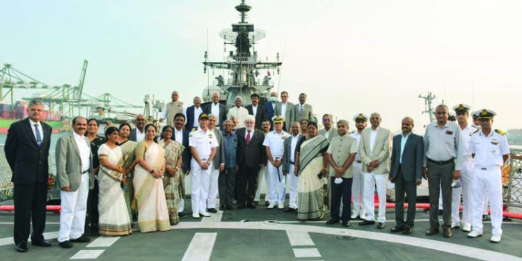 Madras HC CJI, Judges visits INS Rana