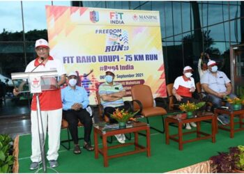 Hundreds of students take part in MAHE’s 75-km marathon, ‘Fit Raho Udupi’, flagged-off in Manipal