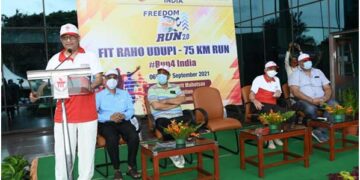 Hundreds of students take part in MAHE’s 75-km marathon, ‘Fit Raho Udupi’, flagged-off in Manipal