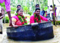 Brave bride, groom travel in cooking vessel, get married amidst rising floods in God’s Own Country