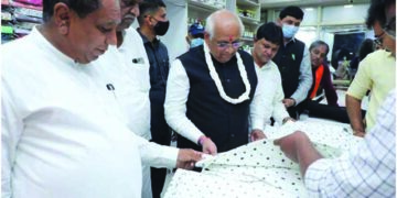 Gujarat CM Patel urges all to assimilate Mahatma Gandhi’s ideals of non-violence, cleanliness; buys khadi