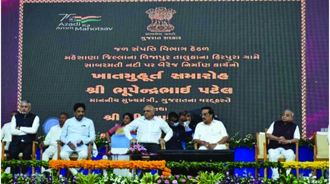 Gujarat CM Patel lays foundation stone of Rs 214-crore barrage on Sabarmati river in Mehsana dist