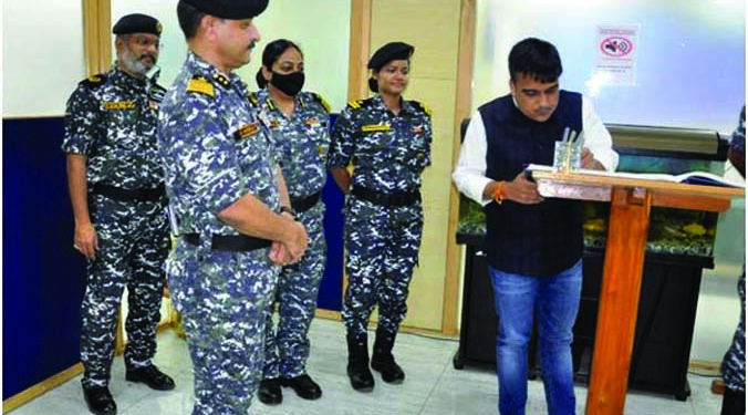 State MoS Home Harsh R Sanghavi visits Indian Coast Guard Regional HQ (North West) today