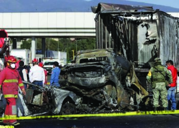 19 dead after truck crashes into cars at toll booth in Mexico