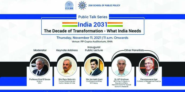 IIMA’s JSW School of Public Policy to host Public Talks Series titled ‘India 2031: The Decade of Transformation’