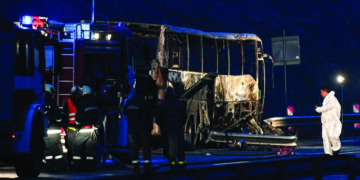 At least 45 killed after tourist bus crashes in flames in Bulgaria