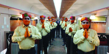 Seers see red in saffron dress code of waiters, threatens to stop Ramayan Express; Railways changed attire on Monday