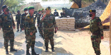 S Command GOC-in-Chief reviews operational preparedness of formations in desert sector