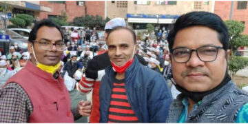 Delhi unit of NMOPS stages sit-in protest against NPS before NHRC in Delhi
