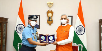 SWAC Air Officer Commanding-in-Chief Air Marshal Vikram Singh calls on Gujarat Governor