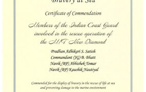 International Maritime body awards ‘Certificate of Commendation’ to Indian Coast Guard