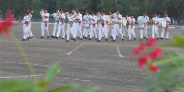  INS Valsura holds Beating The Retreat ceremony as part of Navy week celebrations