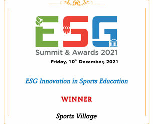 Sportz Village recognised for driving social change through play, sports education, bags 2 ESG India Awards 2021