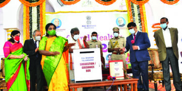 Telangana Guv Tamilisai formally launches suggestions and grievances box at Raj Bhavan gate