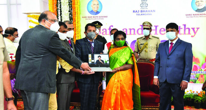 Telangana Governor Tamilisai promotes safe and legal migration in regional language