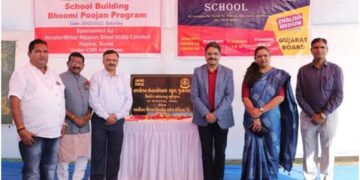 CSR: Choryasi MLA lays foundation for school building sponsored by ArcelorMittal in Junagam