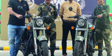 Royal Enfield honours BSF Seema Bhawani Shaurya Expedition Empowerment Riders at Vallam Vadagal facility in Chennai