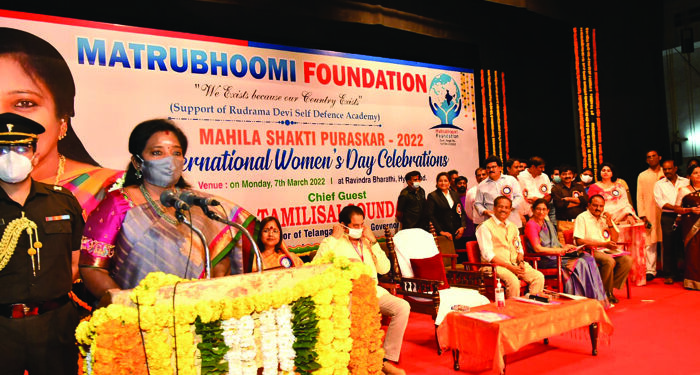Telangana Guv fetes women achievers, asks women to celebrate life on International Women’s Day