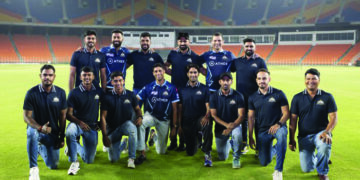 Gujarat Titans launch team jersey at Narendra Modi Stadium in Ahmedabad