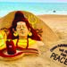 Artist Sudarsan Pattnaik creates sand sculpture of Lord Shiva with 23,436 rudraksha beads