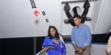 Indian Coast Guard launches auxiliary barge Urja Prabha in Bharuch