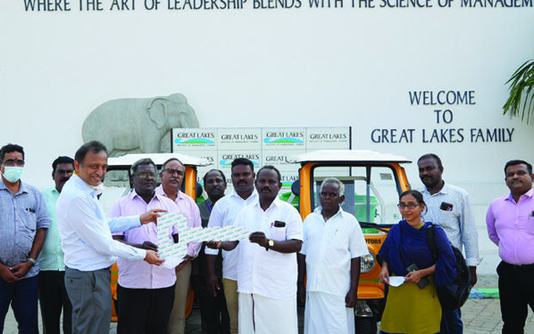 CSR: Great Lakes Institute of Management donates 2 electric garbage collection vehicles to Manamai Village