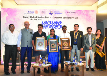 Rotary Club of Madras East & Congruent Solutions honour three ‘Unsung Heroes’