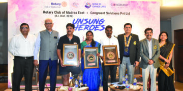 Rotary Club of Madras East & Congruent Solutions honour three ‘Unsung Heroes’