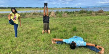 Heritage Infraspace MD Gagan Goswami celebrates International Yoga Day in Uganda